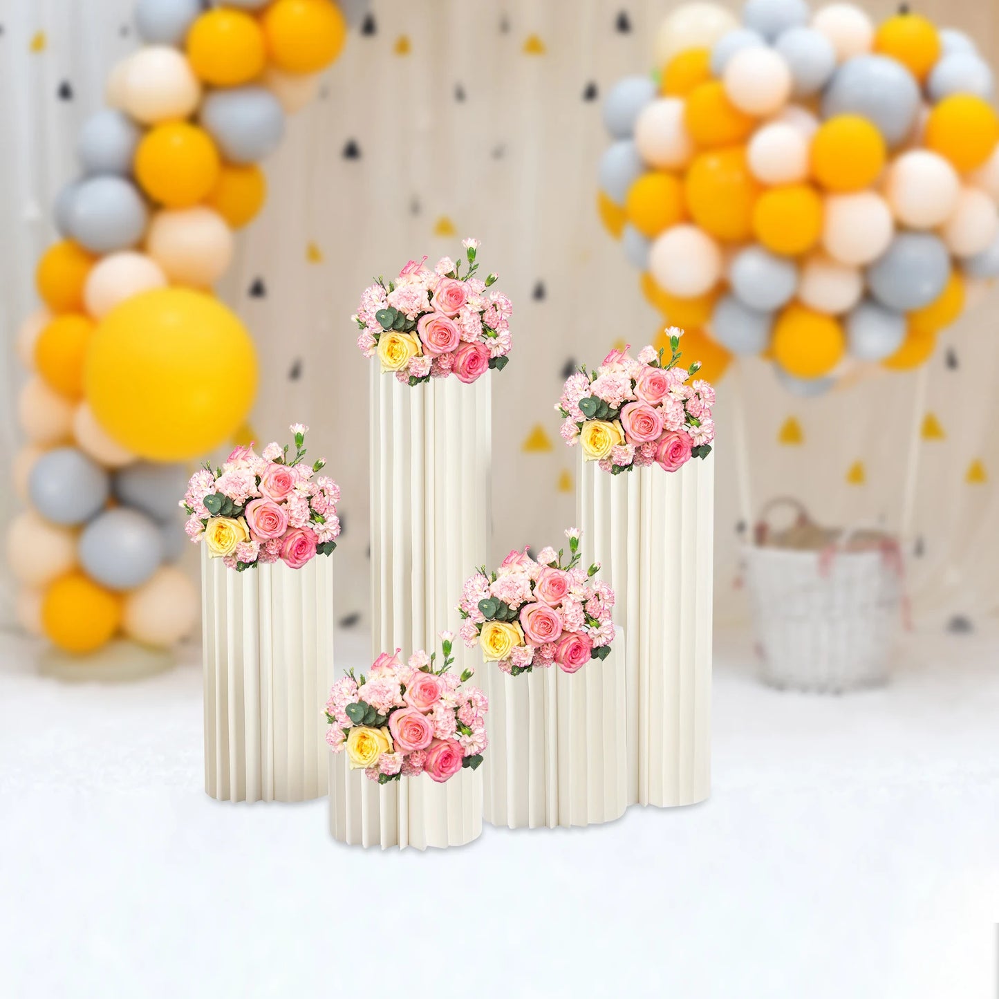Foldable Cardboard Centerpiece Stands For Wedding Decor