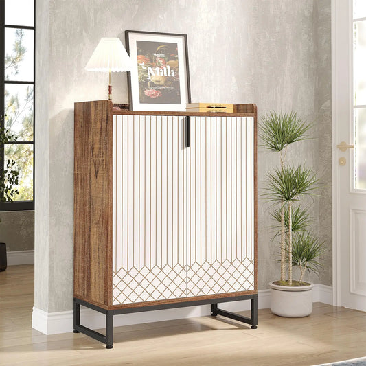 Tribesigns Shoe Cabinet With Doors For Entryway Storage