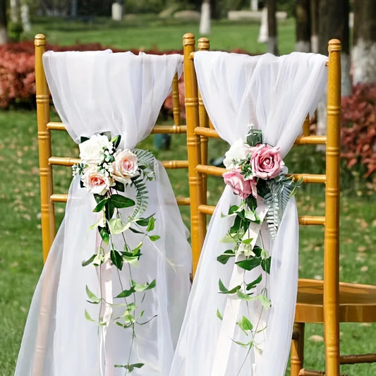 Organza Tulle Wedding Arch Backdrop Decoration for Events