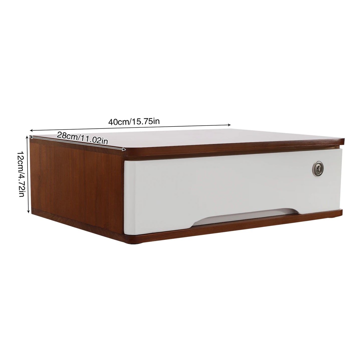 Wooden 1 2 3 Tier Desktop Storage Box Lockable Drawers