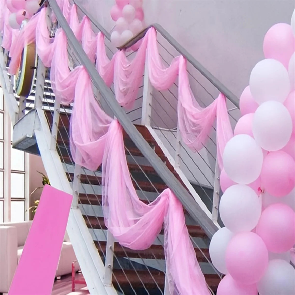 Organza Tulle Wedding Arch Backdrop Decoration for Events
