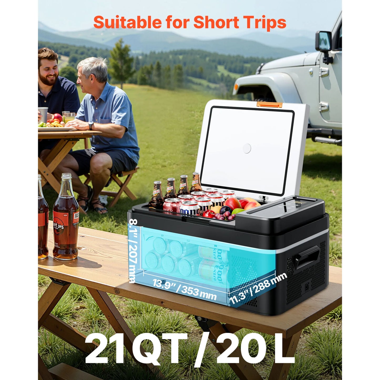 SucceBuy Portable Car Refrigerator With Electric Compressor 12V 24V DC