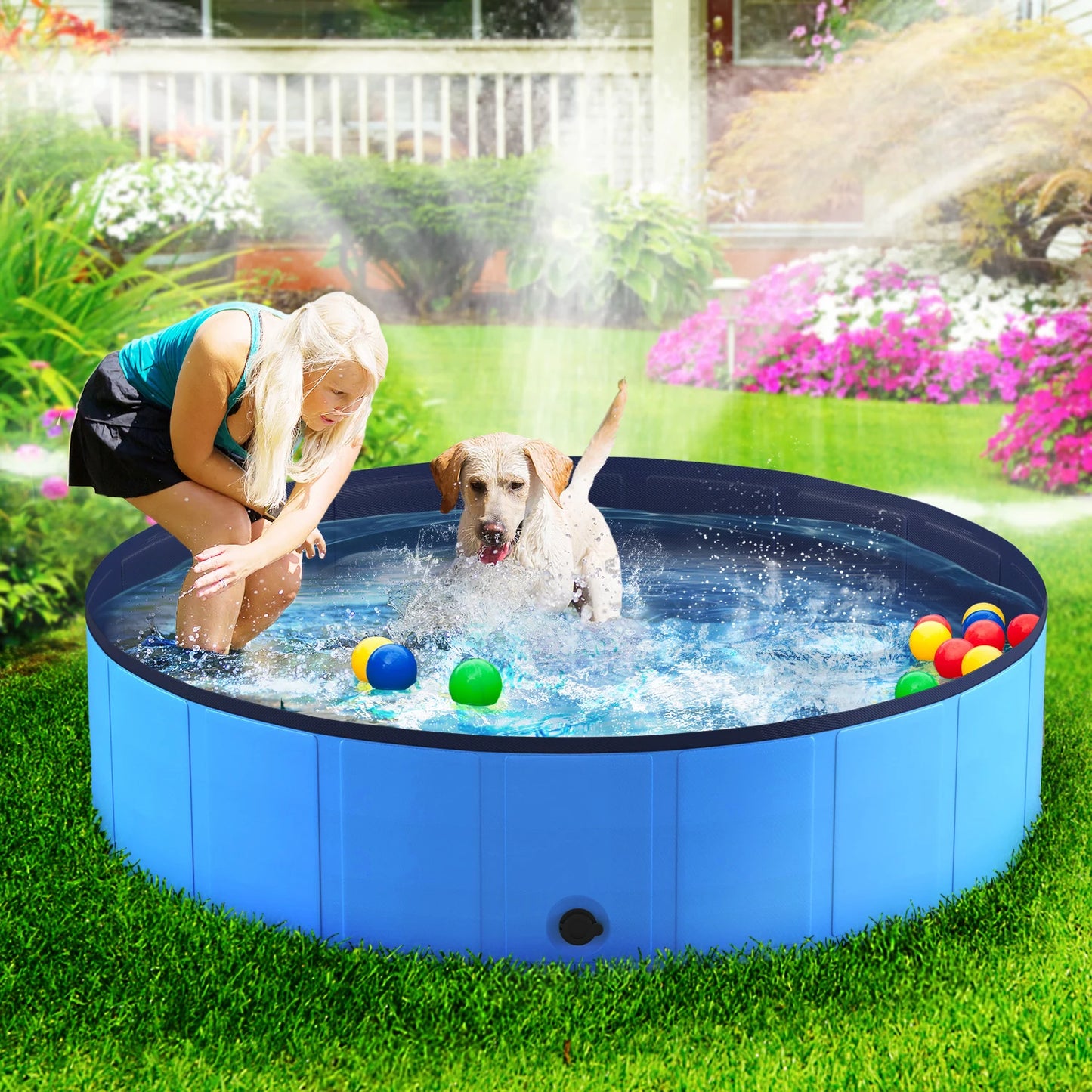 Foldable Portable Dog Pool Anti Slip Pet Bath Tub PVC