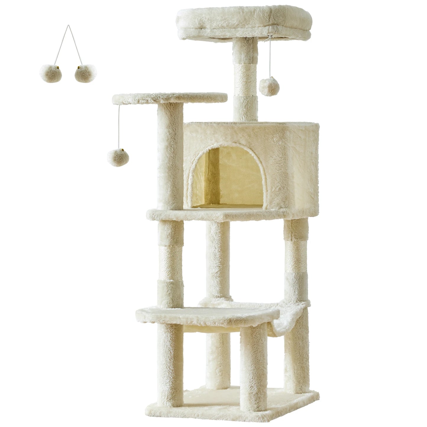 JHK Four Tier Cat Tree Multilevel Climbing Tower With Sisal Posts