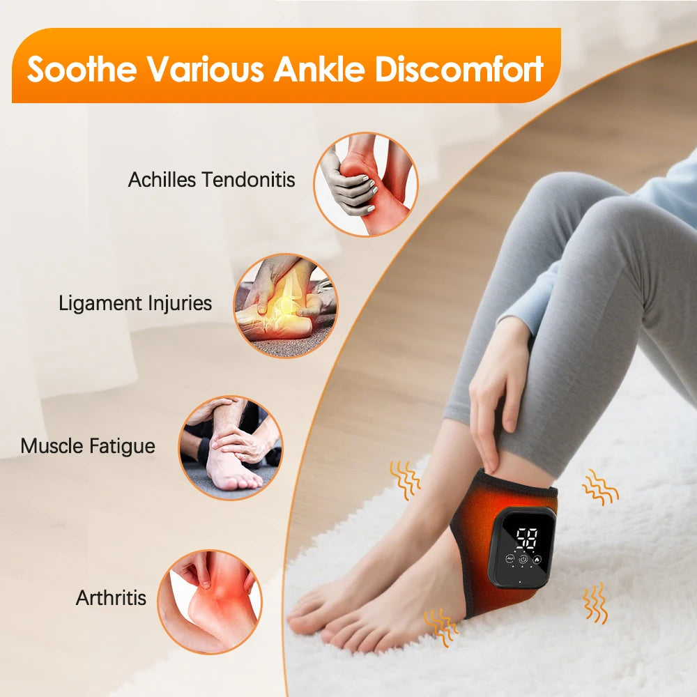 AFDEAL Electric Foot Massager Ankle Wrap With Hot Compress And Vibration