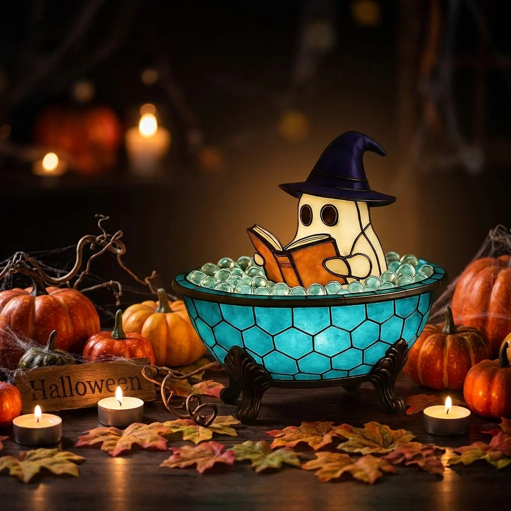 Decorative Ghost Table Lamp With Rechargeable Battery And Iron Frame