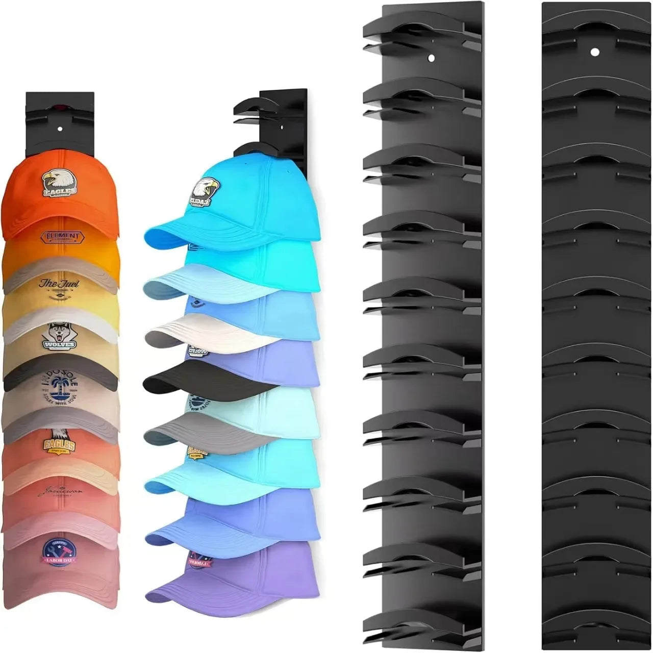 Wall Mounted Hat Organizer Holds 18 Caps Multilayer Space Saver