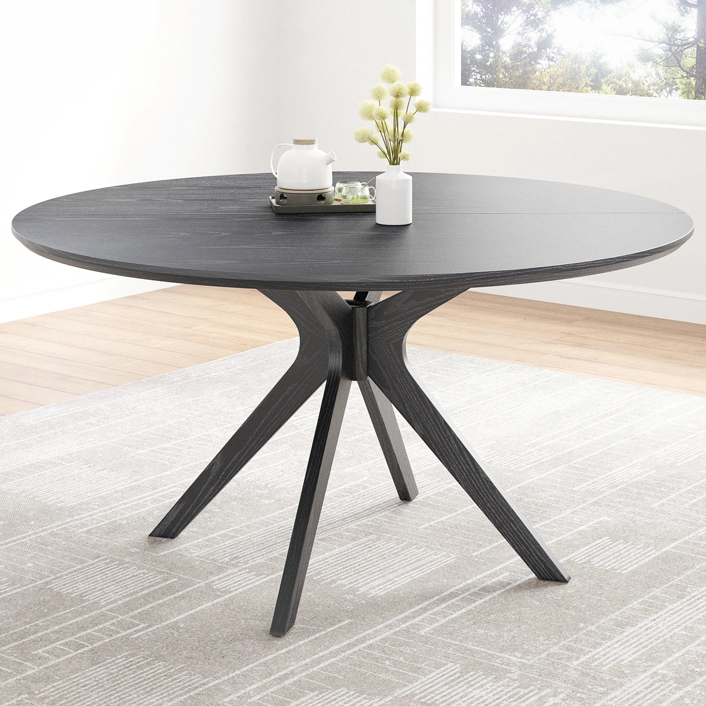 FARINI Round Natural Wood Dining Table For Two To Four