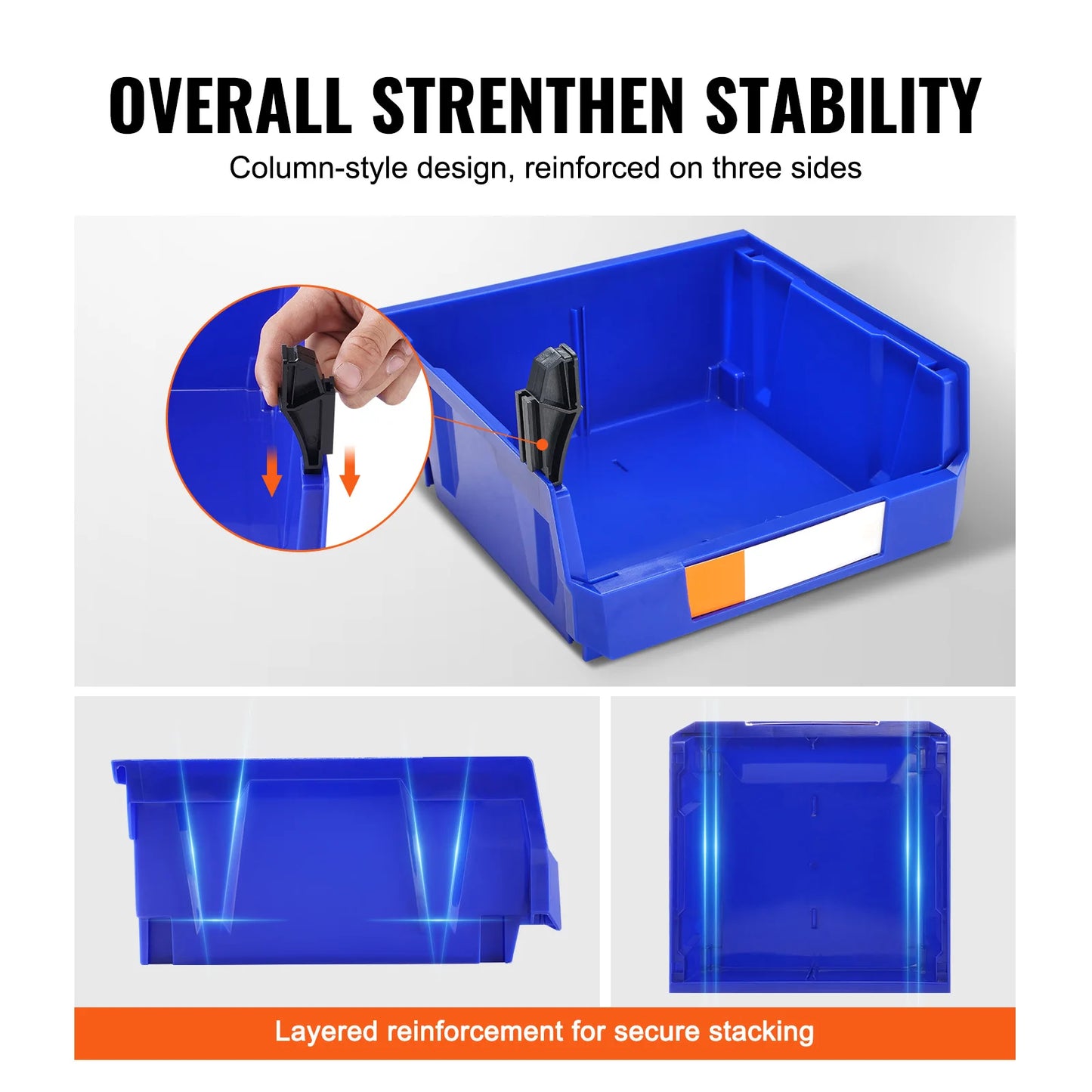 SucceBuy Stackable Garage Storage Bins For Wall Mounted Organization