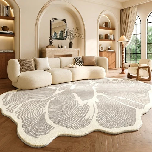 Modern Plush Irregular Area Rug for Living Room and Bedroom
