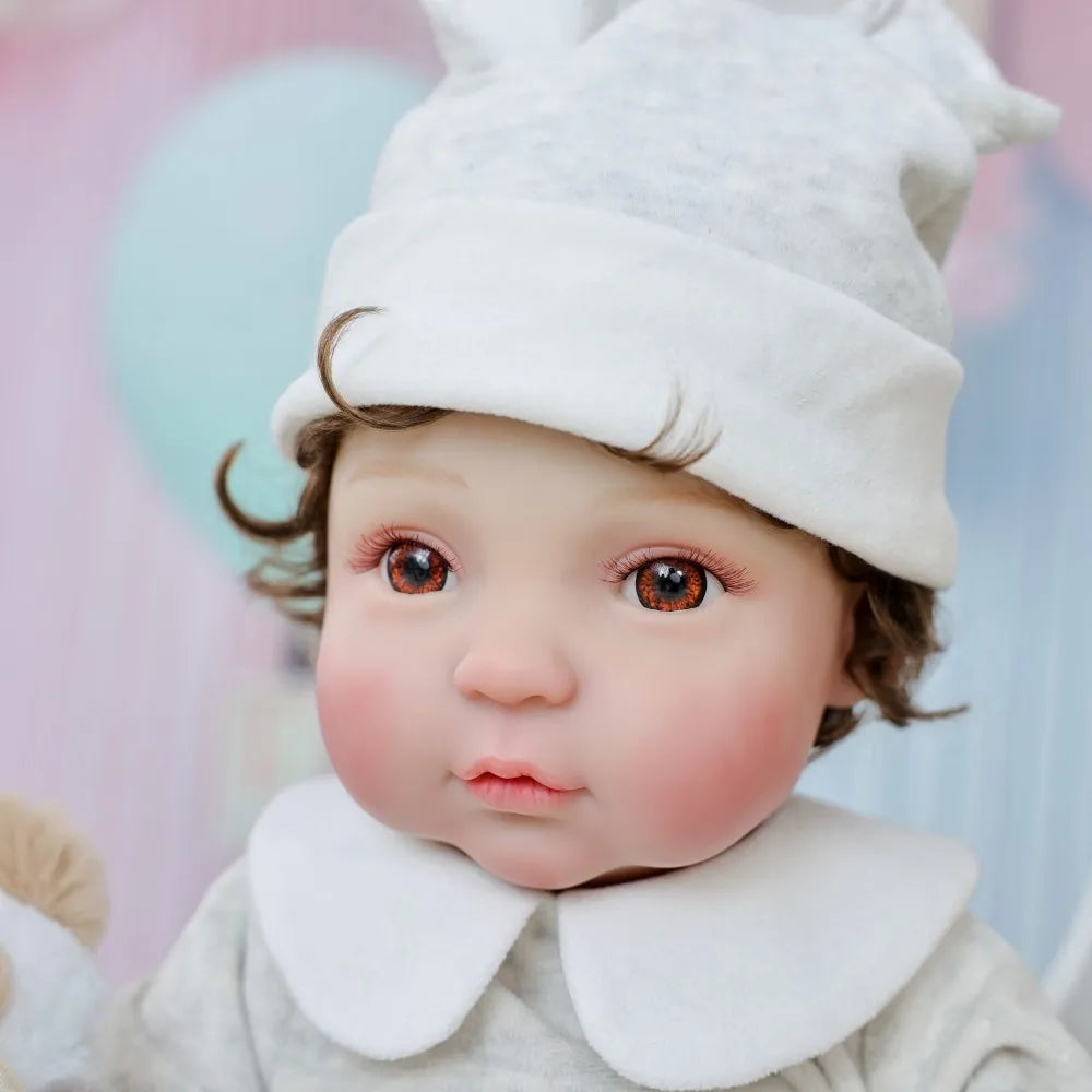 Cloveray Handmade Reborn Vinyl Baby Doll With Bear Pendant