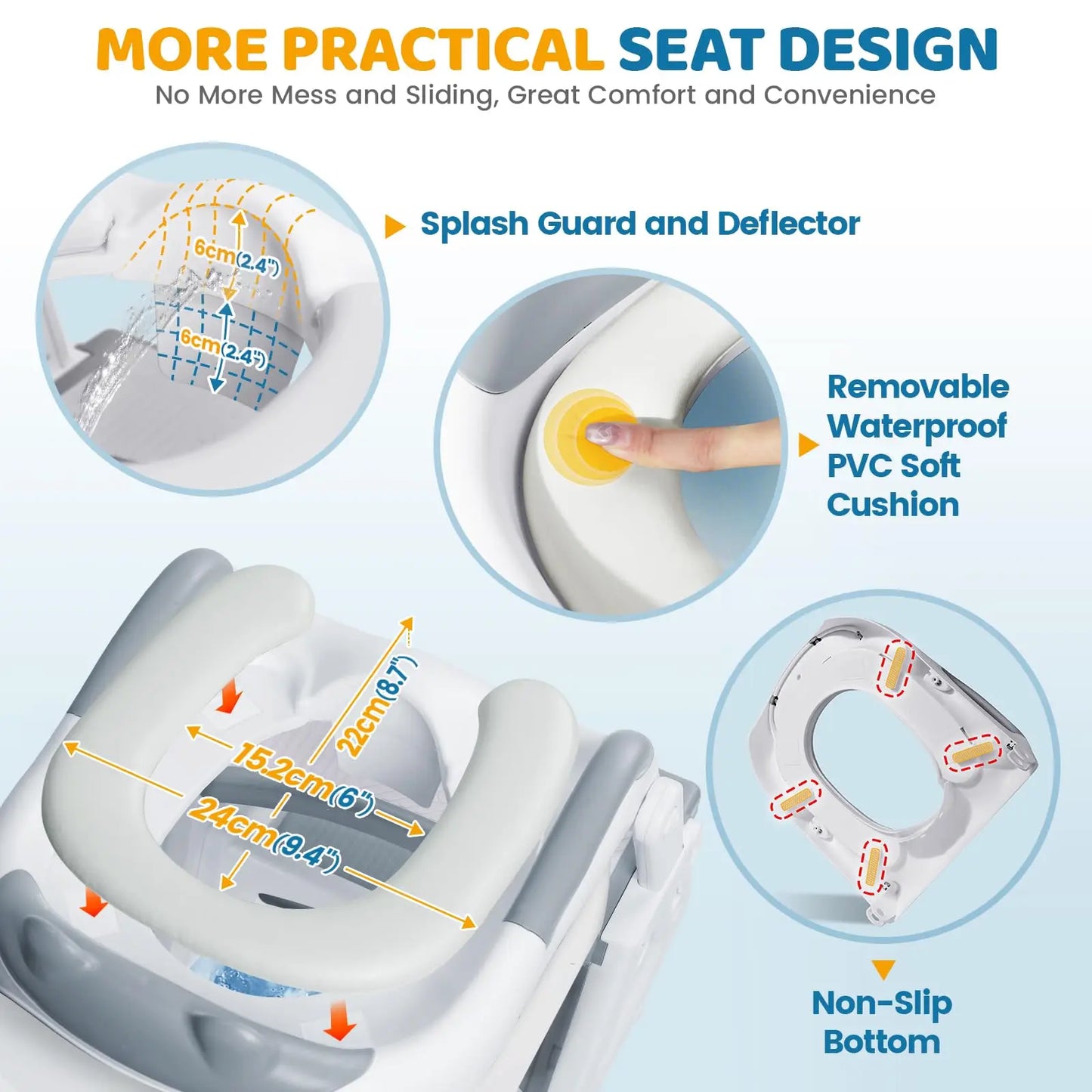 2-In-1 Potty Training Seat With Adjustable Height And Splash Guard