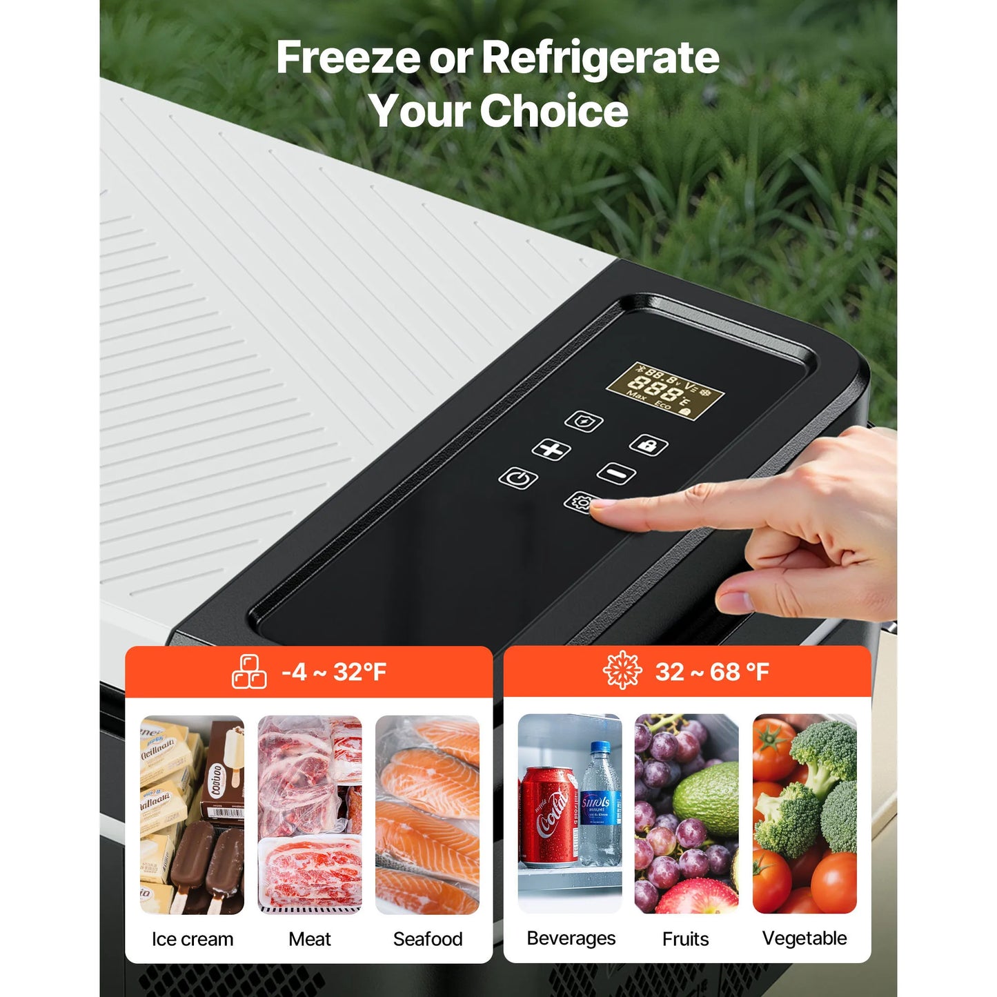 SucceBuy Portable Car Refrigerator With Electric Compressor 12V 24V DC
