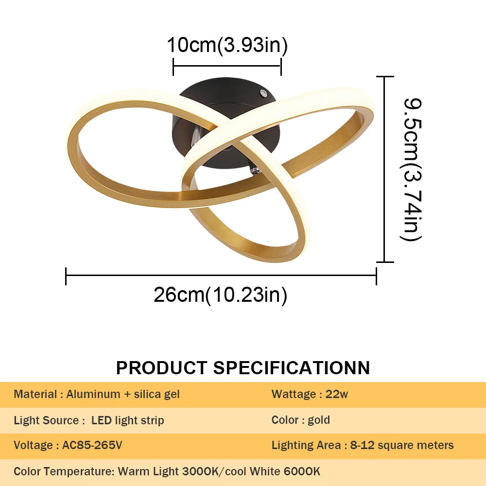 VETRULUS Modern Acrylic Led Pendant Chandelier Ceiling Light