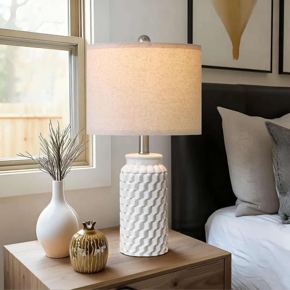 Modern Ceramic Table Lamp Set For Bedroom Living Room Office