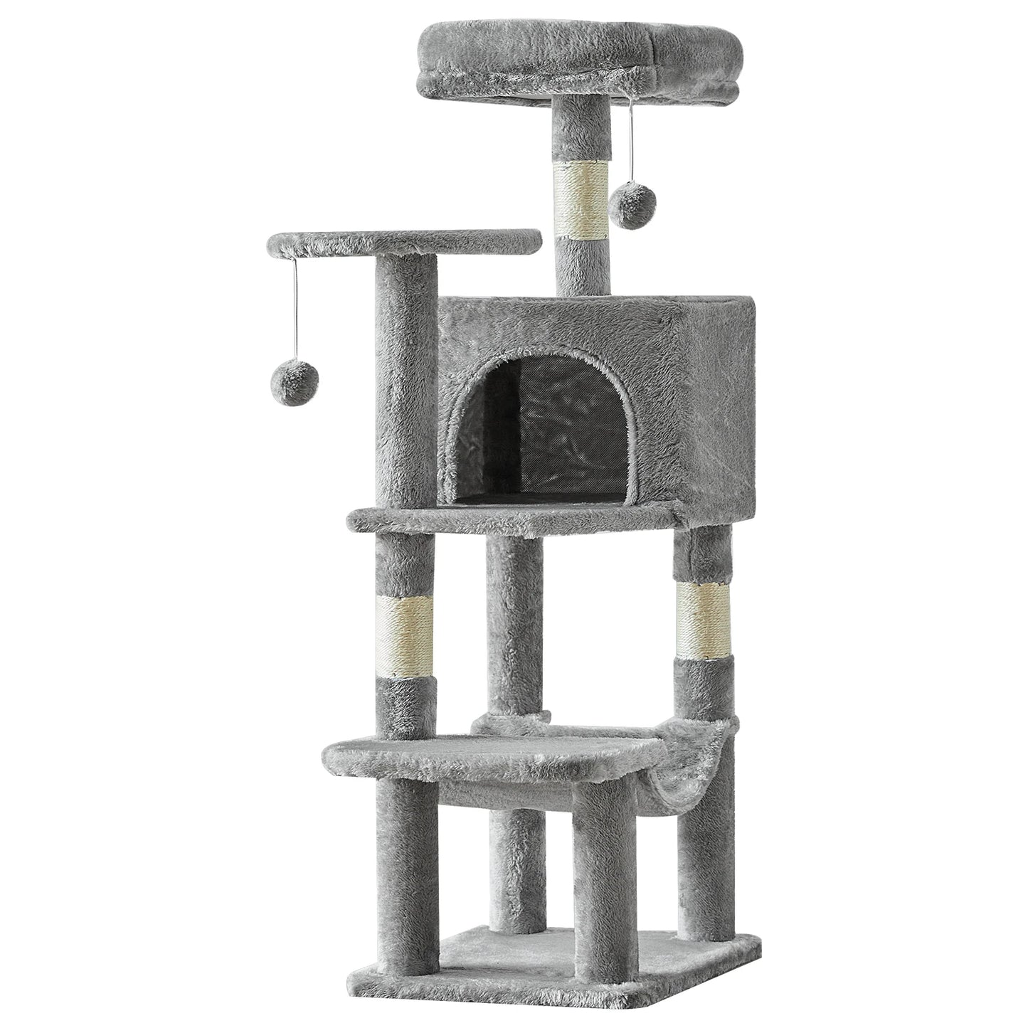 JHK Four Tier Cat Tree Multilevel Climbing Tower With Sisal Posts