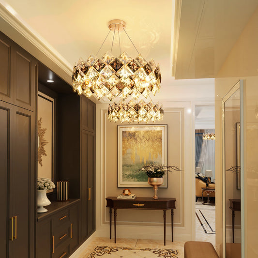 Crystal Chandelier Pendant Light For Living Room Ceiling Bulbs Included