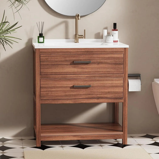 Guohe Waterproof Farmhouse Bathroom Vanity With Sink Freestanding Cabinet