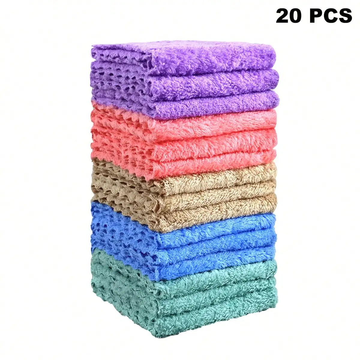 Soft Absorbent Washcloths Set 20 40 60 100 Pcs Polyester Nylon