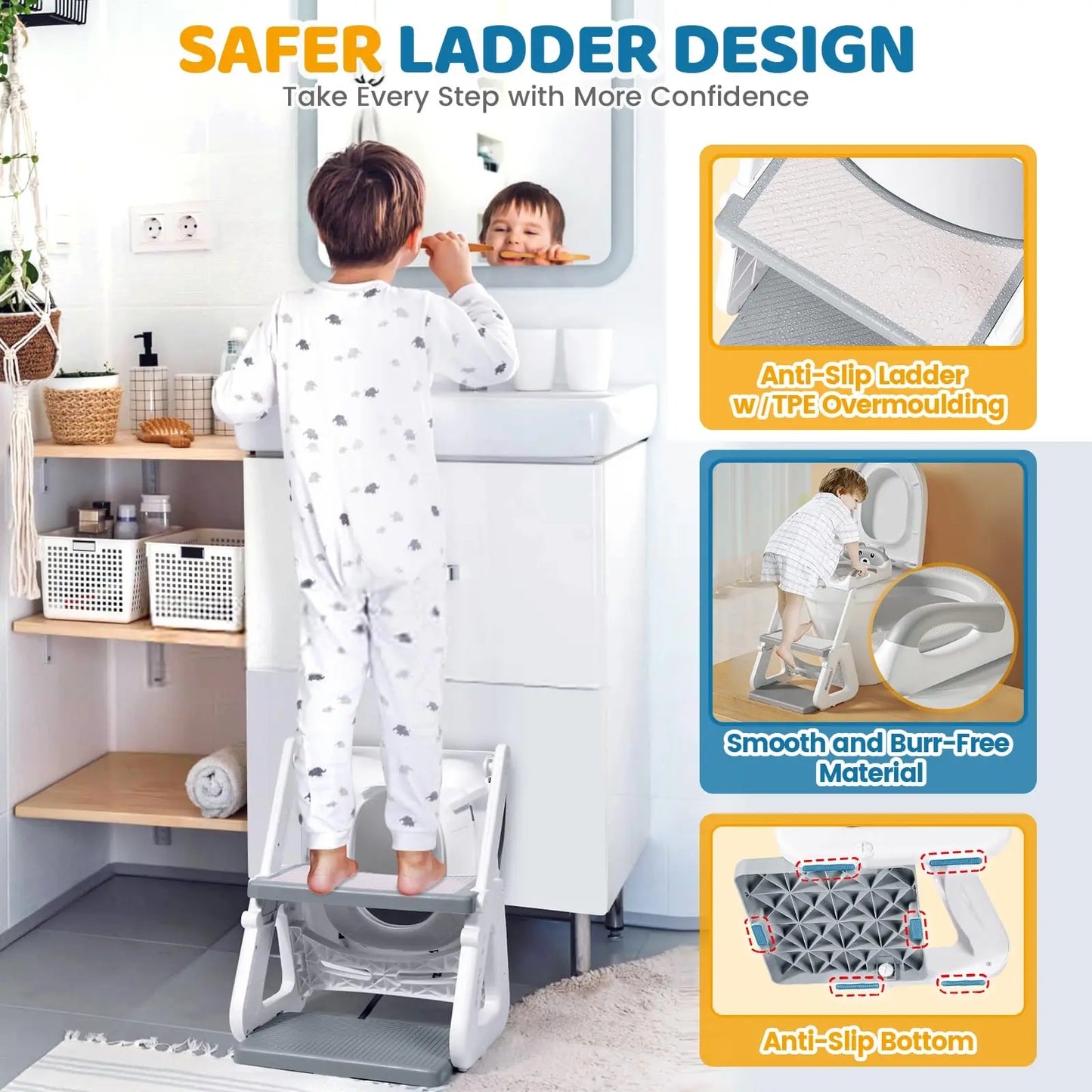 2-In-1 Potty Training Seat With Adjustable Height And Splash Guard