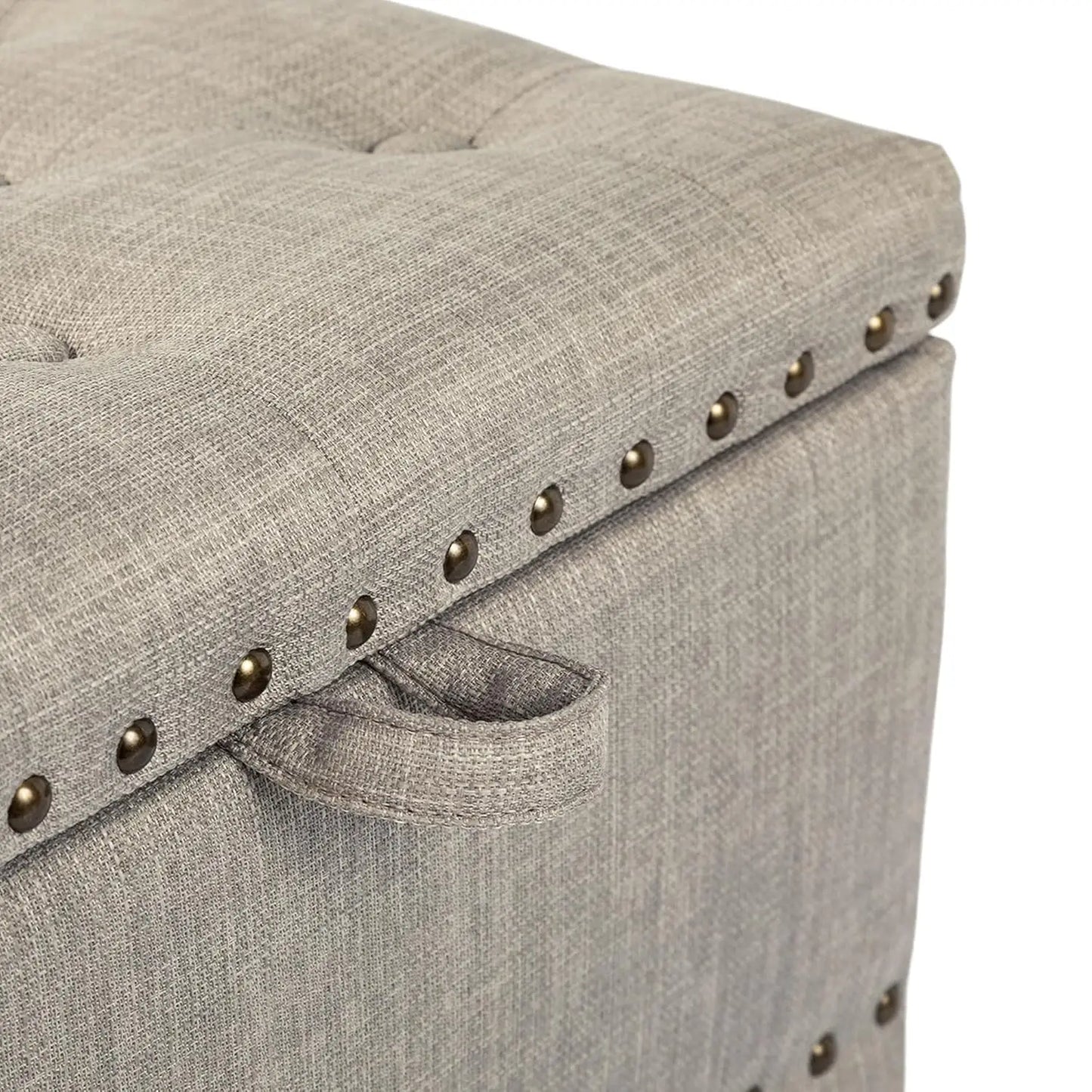High Cube Ottoman Storage Bench With Tray Upholstered Vanity Stool