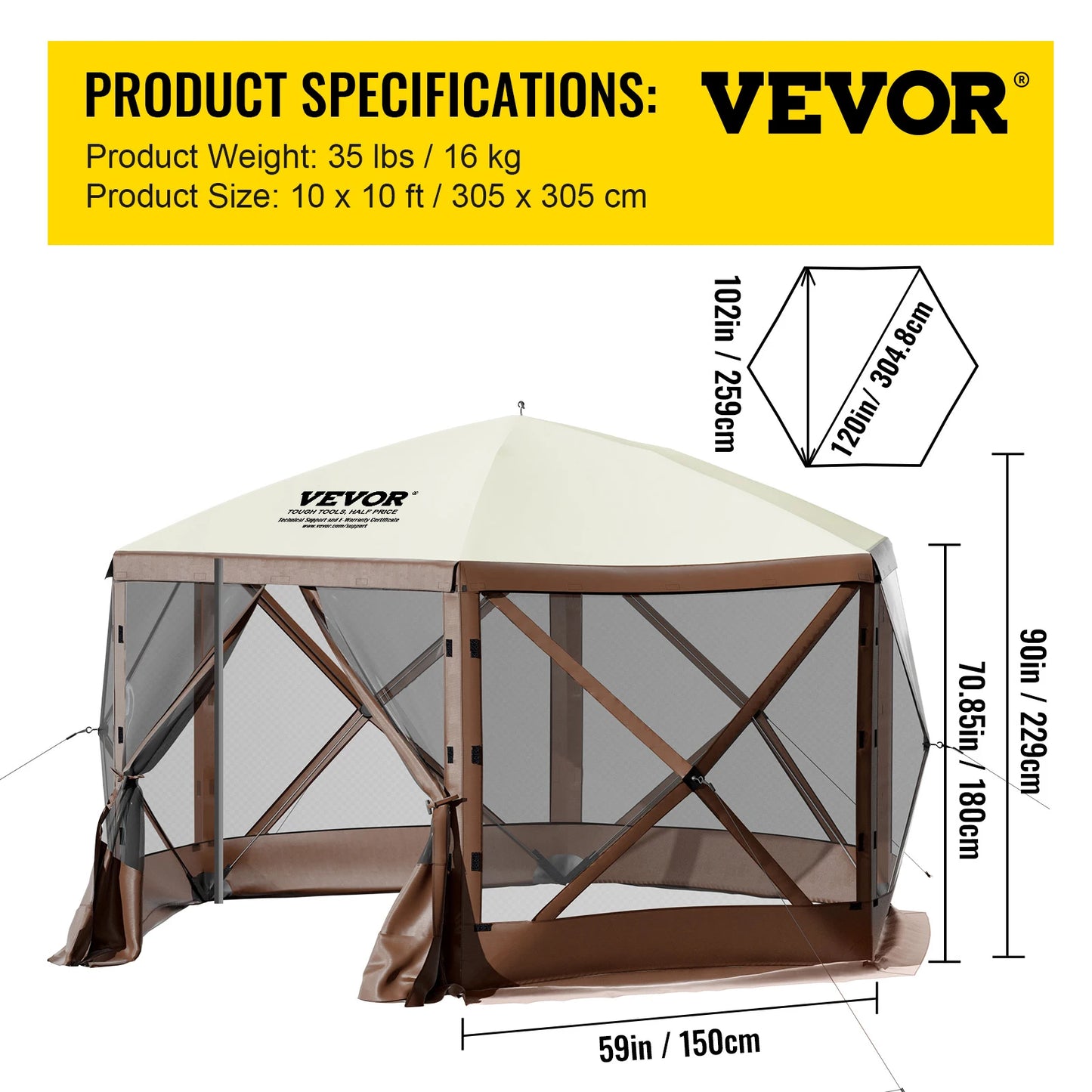 SucceBuy Pop Up Camping Gazebo Canopy Shelter For Outdoor Use