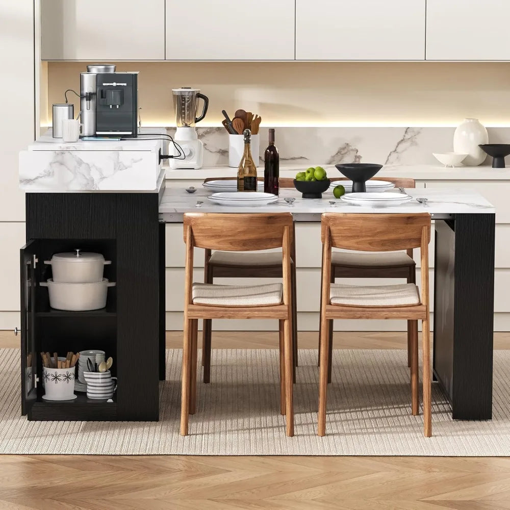 Extendable Dining Table With Folding Top And Power Outlet