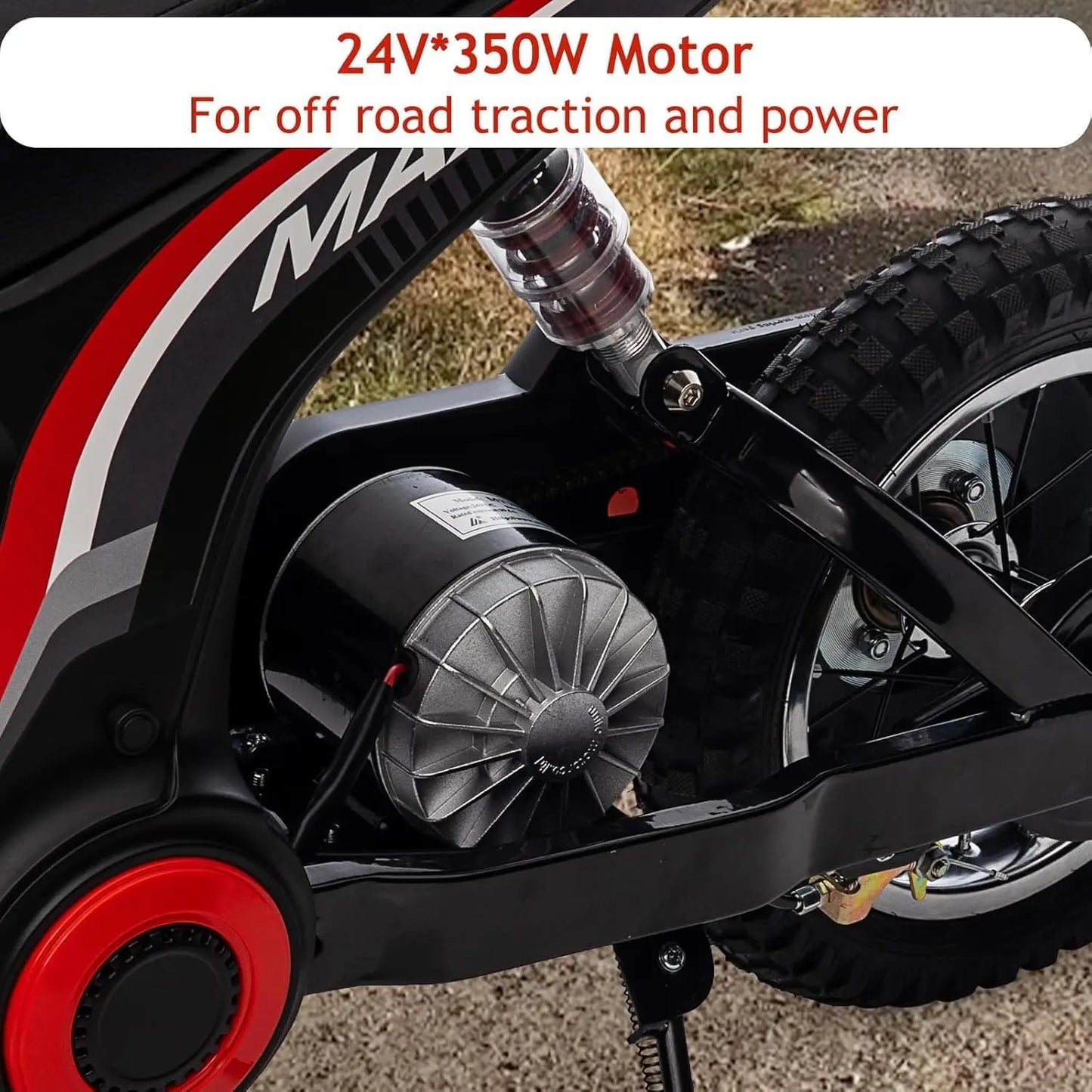 HiMISS Kids Electric Ride On Motorcycle 24V 350W Two Speed