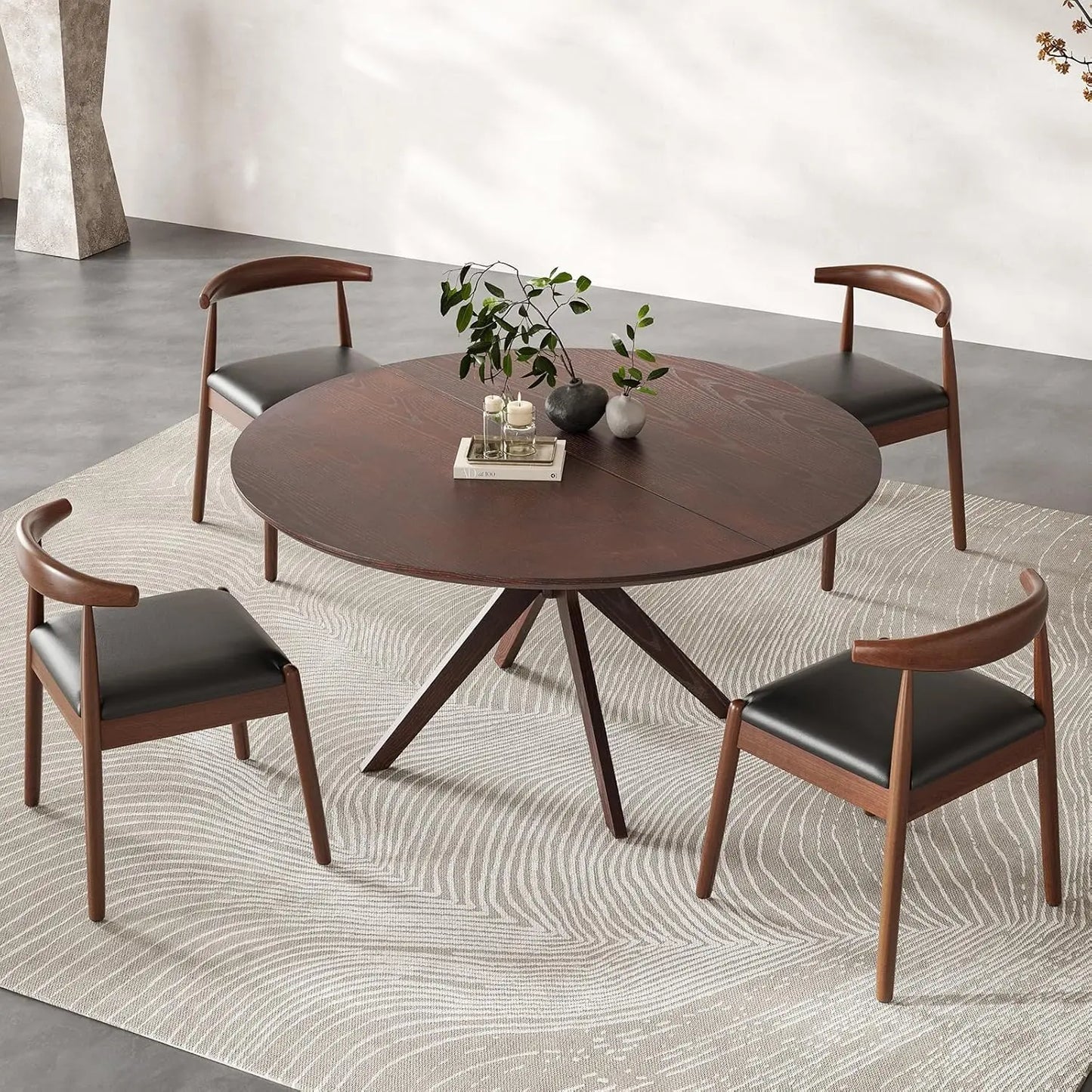 FARINI Round Natural Wood Dining Table For Two To Four