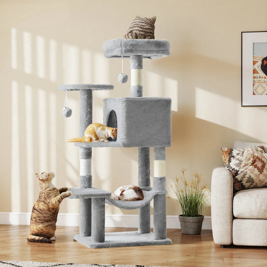 JHK Four Tier Cat Tree Multilevel Climbing Tower With Sisal Posts