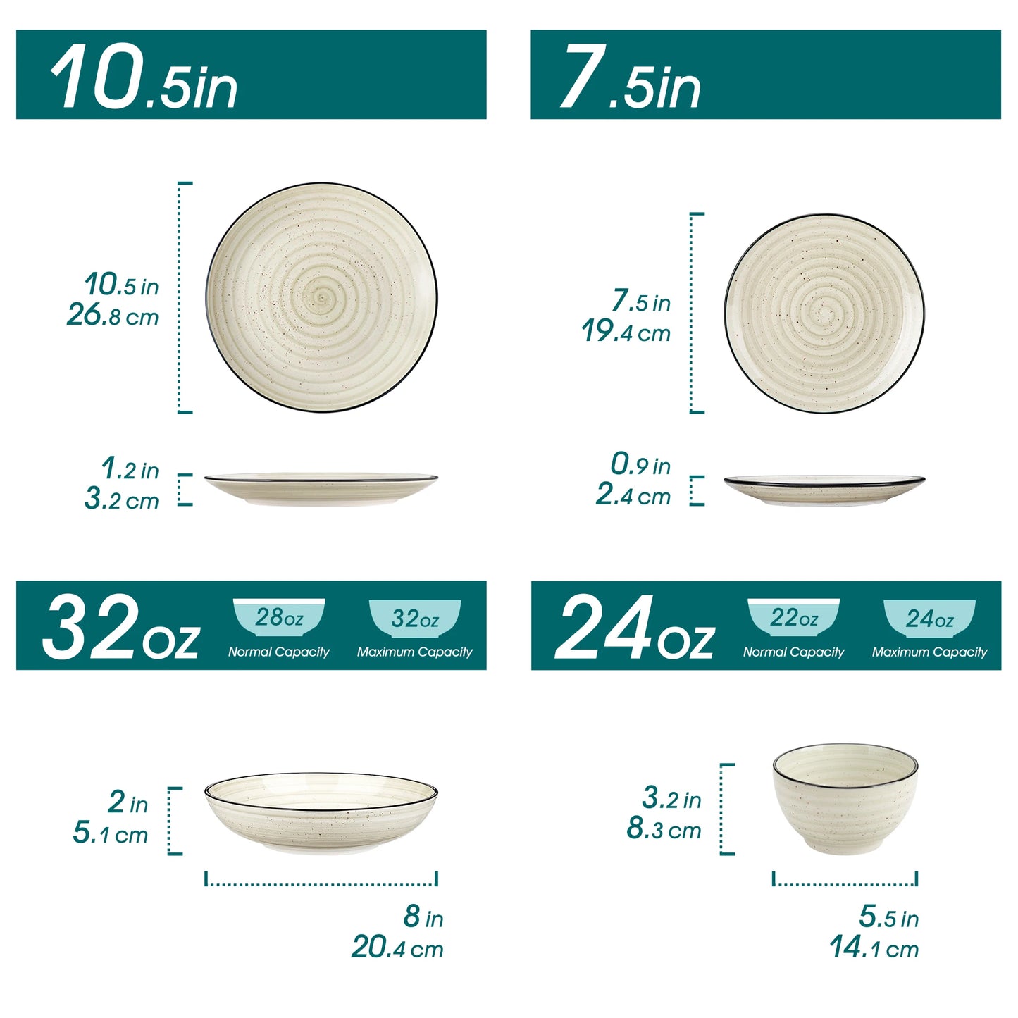 Malacasa Ceramic Dinnerware Set 24 48 Piece Dinner Plates Bowls