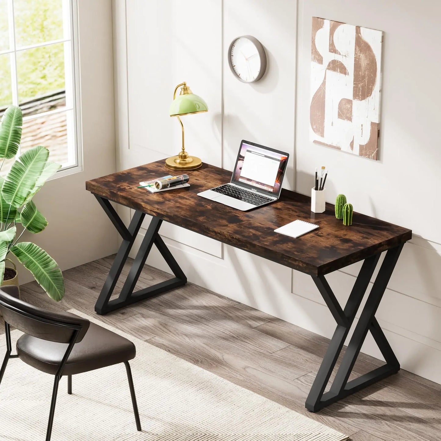 Tribesigns Computer Desk With Z Shaped Metal Leg Home Office
