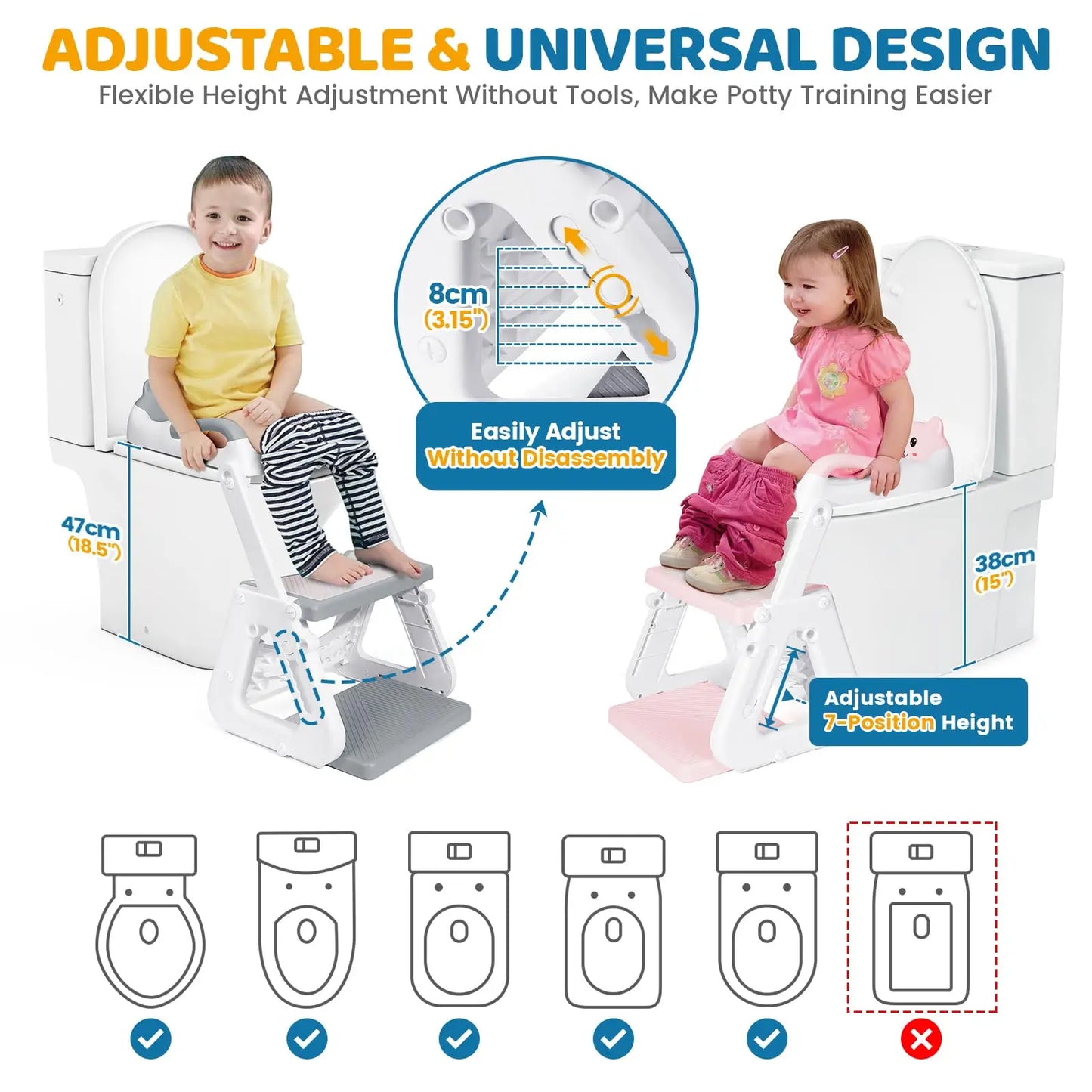 2-In-1 Potty Training Seat With Adjustable Height And Splash Guard