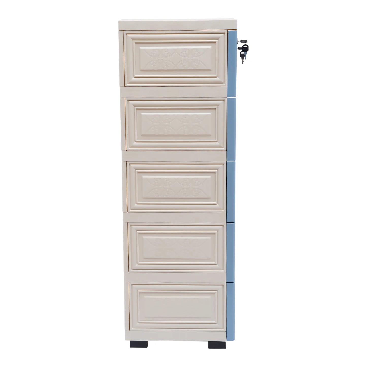 Six-Drawer Plastic Dresser Organizer For Home Office Bedroom