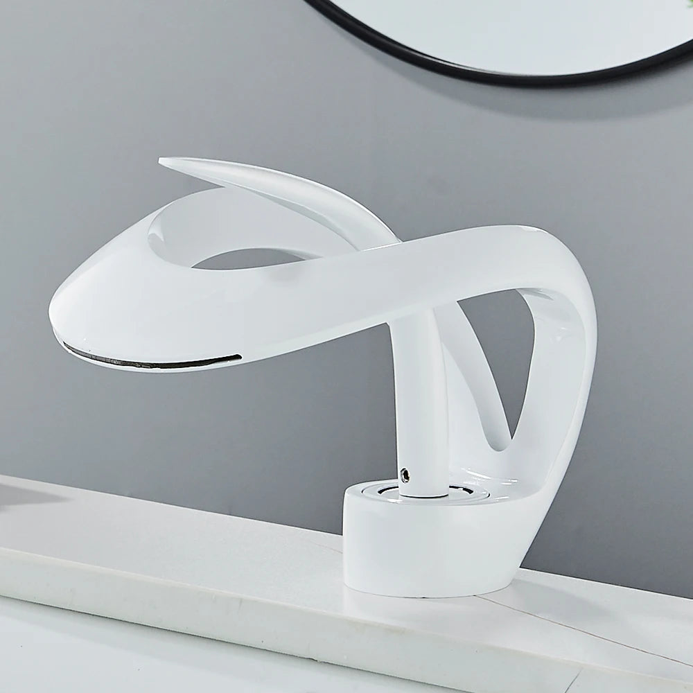 Rozin Waterfall Basin Faucet Hot Cold Deck Mount Mixer