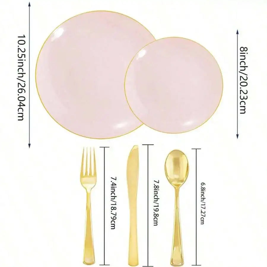 Disposable Plastic Tableware Set Serves 20 Guests For Wedding Party