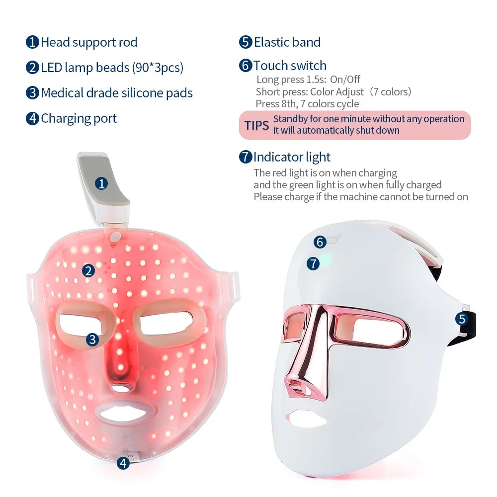Foreverlily Wireless LED Face Mask For Skin Rejuvenation And Repair